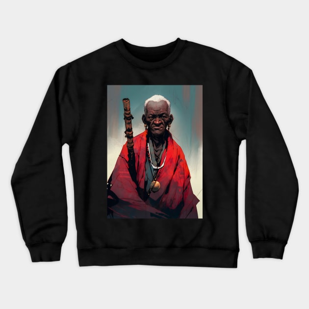 Old Black Samurai III Crewneck Sweatshirt by diegosilva.arts